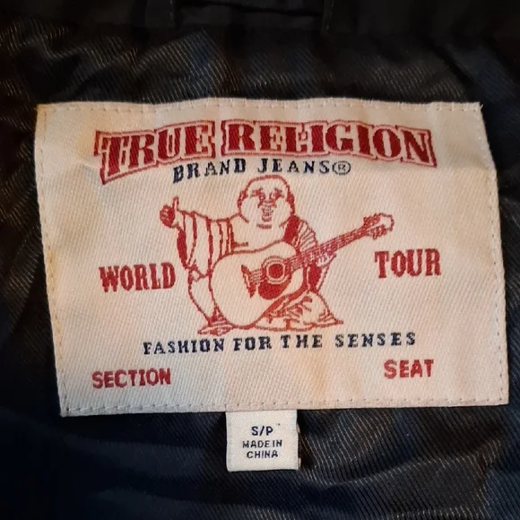 True Religion Red and Black Puffer Jacket - Picture 2 of 3